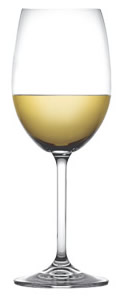 Witte wijn in glas